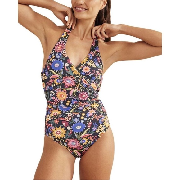 Boden Levanzo Ruched Halter Swimsuit size 8R - Picture 1 of 9